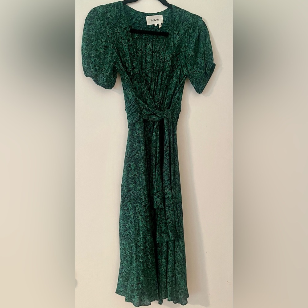Ba&sh midi length green dress. Excellent condition. XS